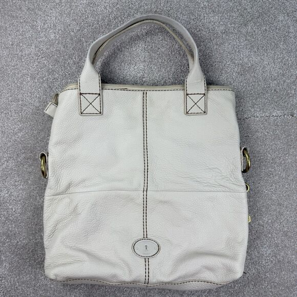 Fossil Leather Bag Crossbody Strap Top Handles Tote Long Vintage - Picture 2 of 8